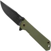 Böker Plus Kihon Assisted OD Green 01BO164 pocket knife, Lucas Burnley design