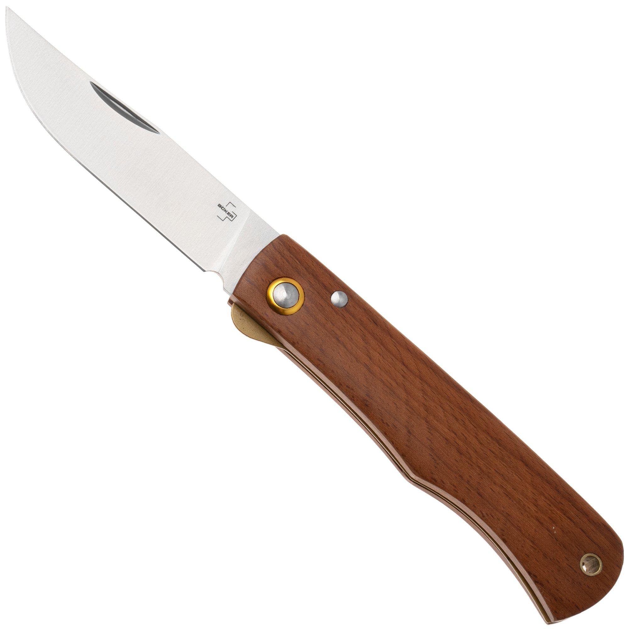 Boker Plus Rusticus 01BP0048 Satin 420 Stainless Steel, Beech Wood, couteau de poche
