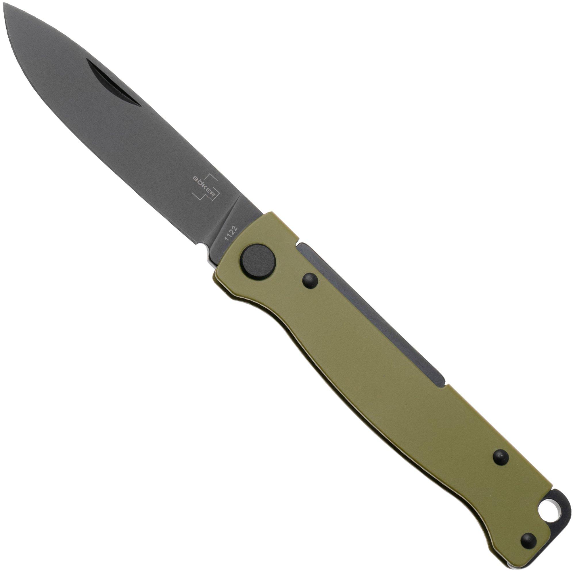 Böker Plus Atlas OD Green 01BP0063 PVD 12C27, OD Green Stainless Steel, coltello da tasca