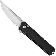 Böker Manufaktur Kwaiken Compact Button Lock 110073 Satin MagnaCut, Black Aluminium, navaja, Lucas Burnley design