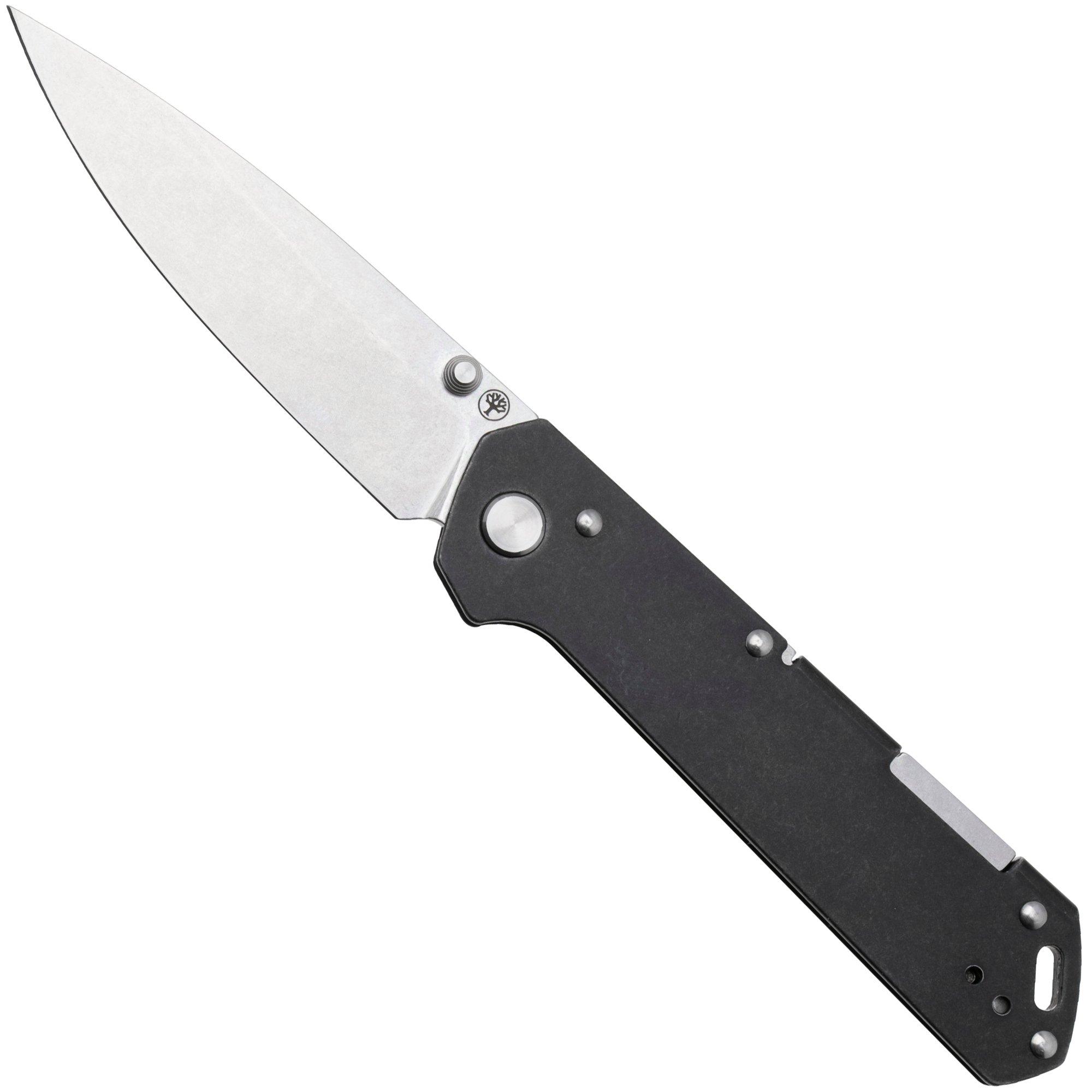 Böker Kihon Bifold 110314, Stonewashed CPM MagnaCut, Black Stainless Steel pocket knife, Lucas Burnley design