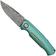 Image for Böker Manufaktur 1969 Mach-1 Damast 111102DAM Chad Nichols Wavepool Damascus, Silver Jade Aluminum pocket knife, Tommaso Rumici design