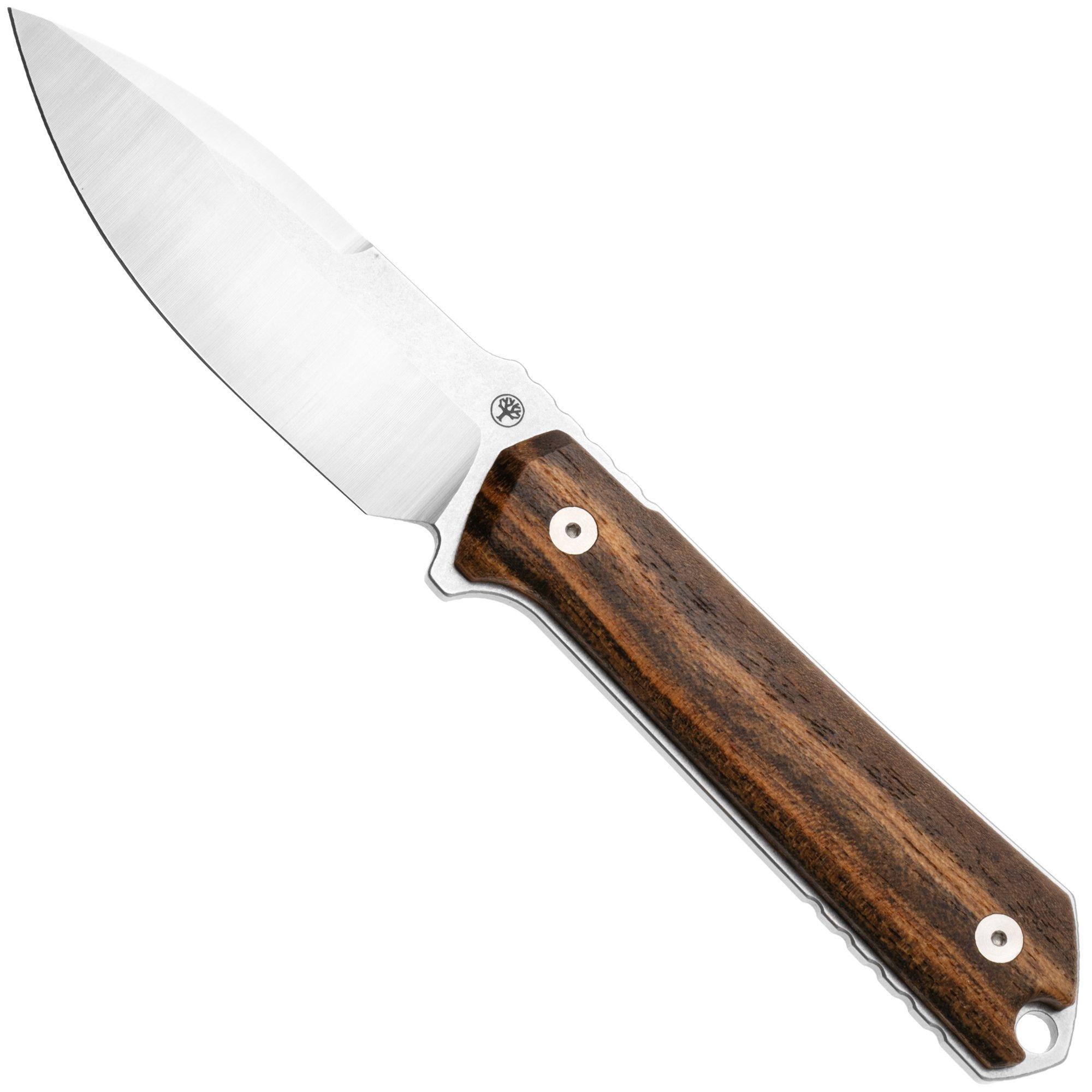 Böker Manufaktur Solingen Kiboku 120526 Satin RWL-34, Bocote Wood, Fahrtenmesser, Lucas Burnley Design