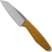 Böker Daily Knives AK1 Reverse Tanto 123502, Mustard Micarta cuchillo fijo, Alex Kremer design