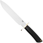 Bark River Mike Stewart Bowie Satin A2, Black Canvas Micarta, vaststaand mes