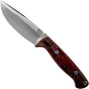 Bark River North Country EDC CPM 154, Red & Black Maple Burl fixed knife