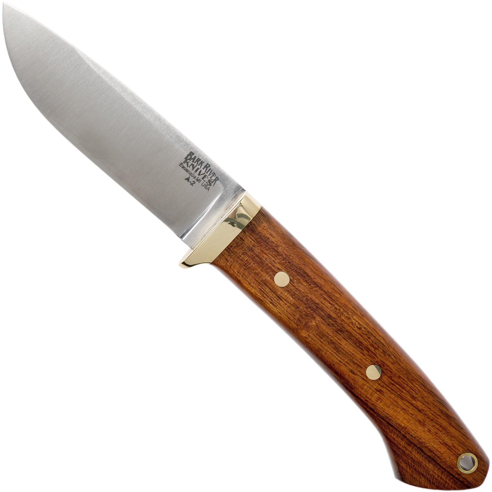 Bark River - Classic Drop Point Hunter A2 Brass Desert Ironwood 