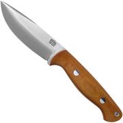 Bark River North Country EDC 2 CPM S45VN Natural Canvas Micarta vaststaand mes