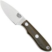 Bark River PSK Satin CPM 3V Green Canvas Micarta, vaststaand mes