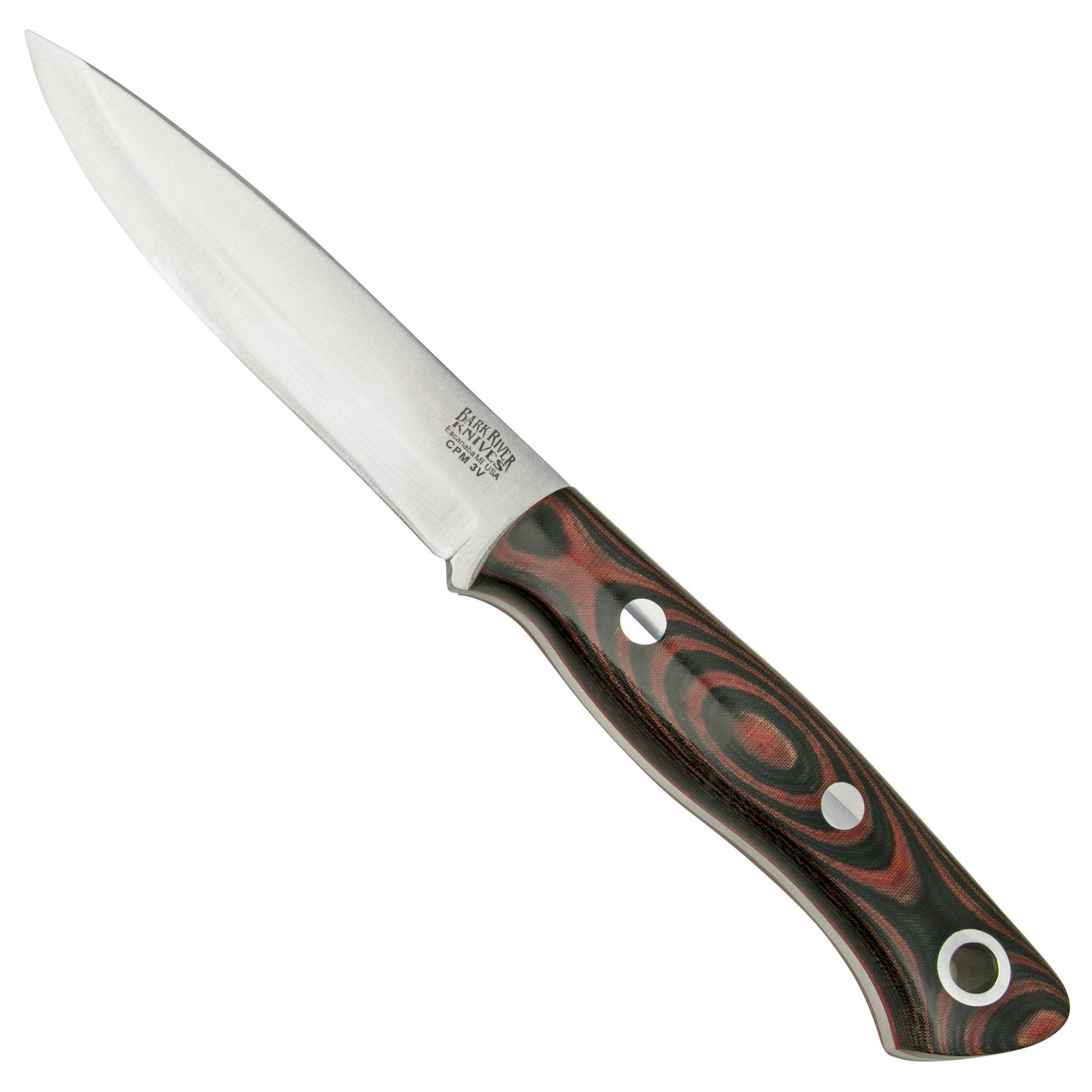 Bark River Aurora Scandi CPM 3V Black Canvas Micarta, fixed knife
