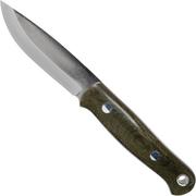 Bark River Bushcrafter I CPM 3V, Green Canvas Micarta, Red Liners