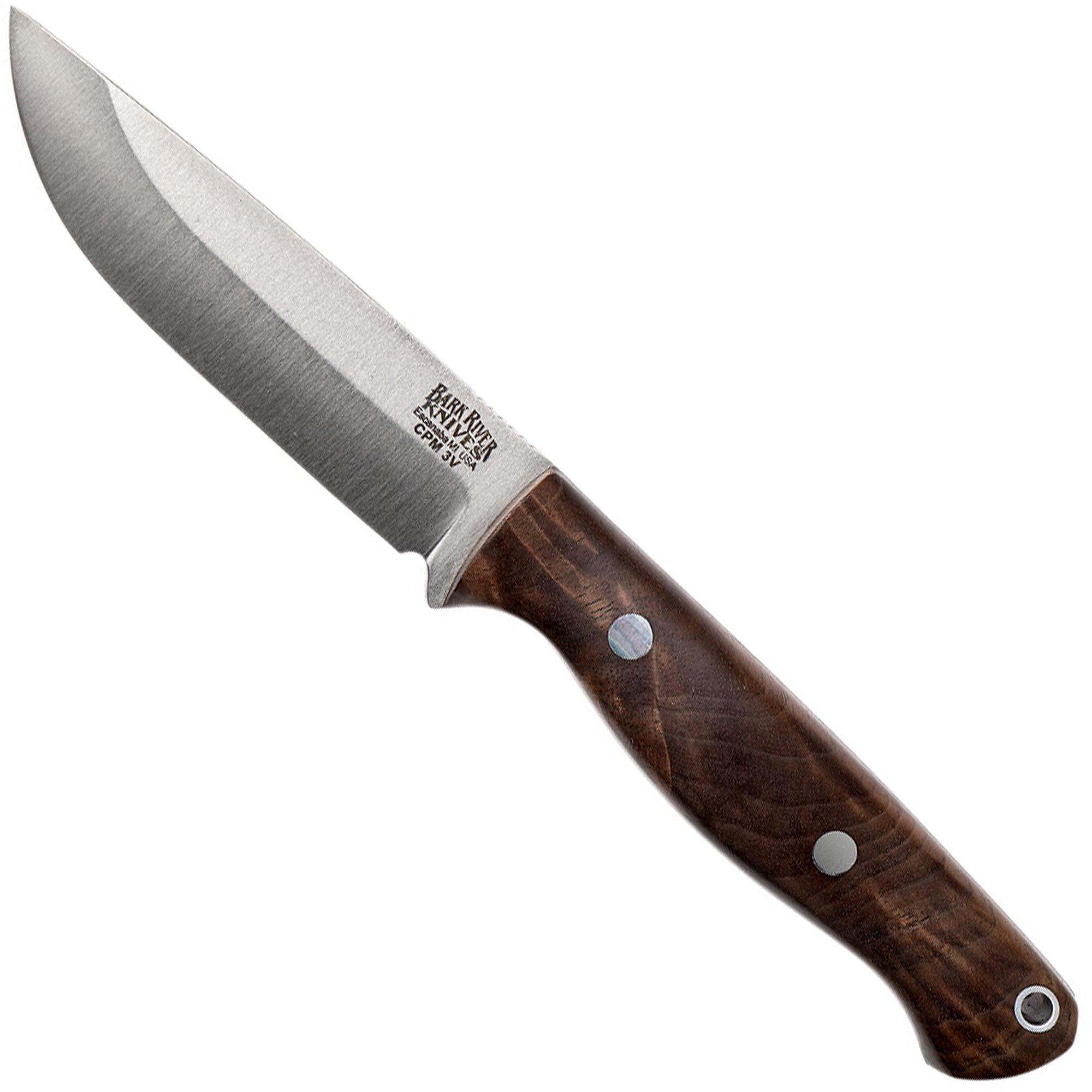 Bark River Gunny Scandi CPM 3V, American Walnut, brown sheath