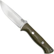 Bark River Bravo 1 A2 Green Canvas Micarta, couteau de bushcraft