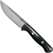 Bark River Bravo 1 A2 Black Canvas Micarta Rampless bushcraft knife