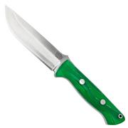 Bark River Bravo 1.2 CPM 3V Green Cyclone Mesh White Liner, outdoor knife