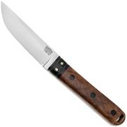 Bark River Kitsuné CPM 154 Natural Maple Burl Black Micarta Bolster and Pins, fixed knife