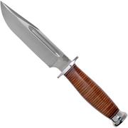 Bark River Teddy A2 Stacked Leather, Double Quillion Outdoormesser
