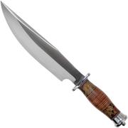 Bark River Highwayman III A2 Stacked Leather, Black Gold Maple Bowie knife