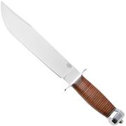Image for Bark River 1909 Michigan Bowie Clip Point BR-09-214 Satin A2, Stacked Leather, Double Quillion, bowie knife