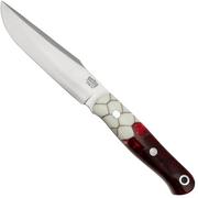 Bark River Ultra Lite Field Knife CPM 3V Ruby Frost Dragonscale Red Liner, bushcraftmes