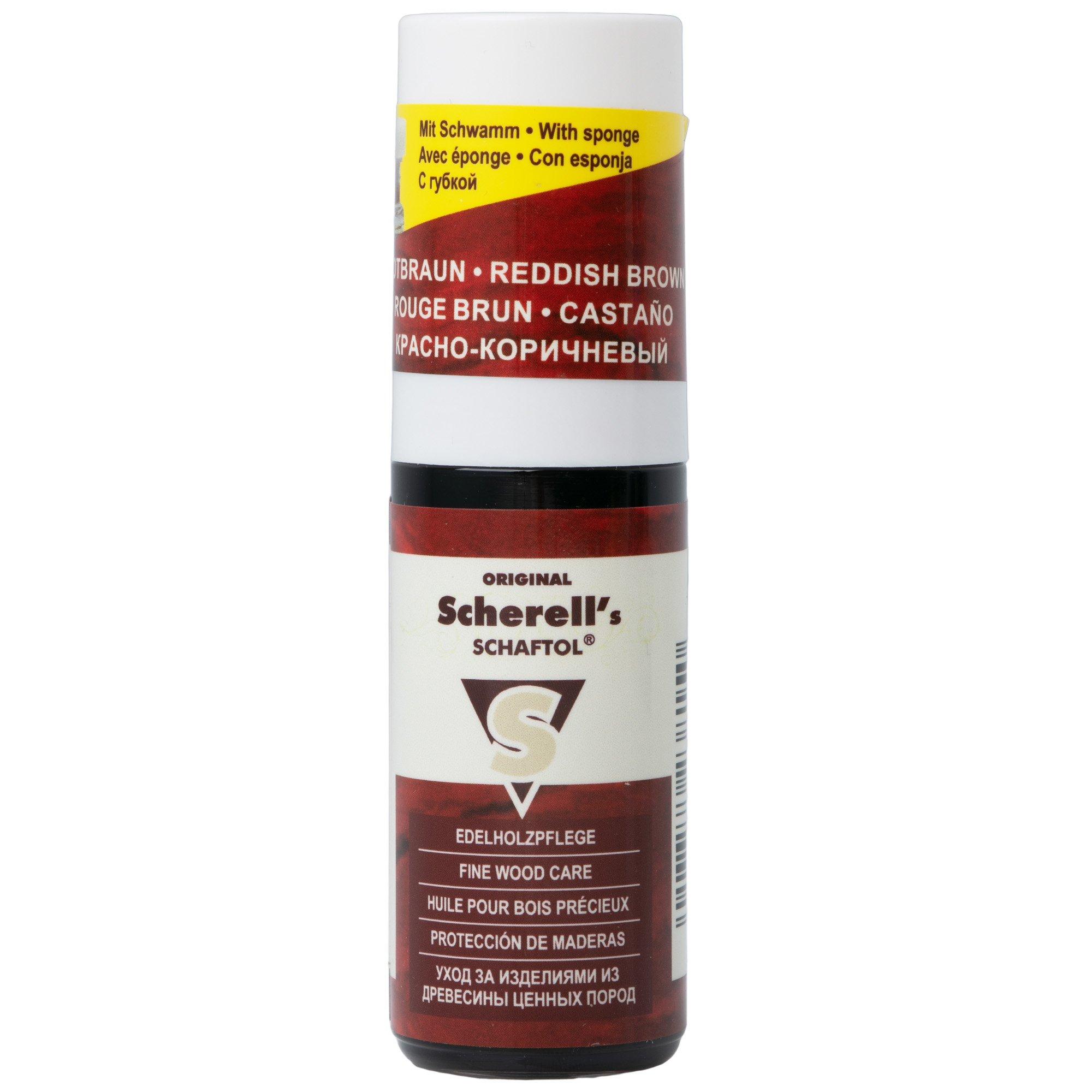 Ballistol Scherell's Schaftol 23815 Wood Care Oil, Red Brown, houtolie, 50 ml, incl. spons