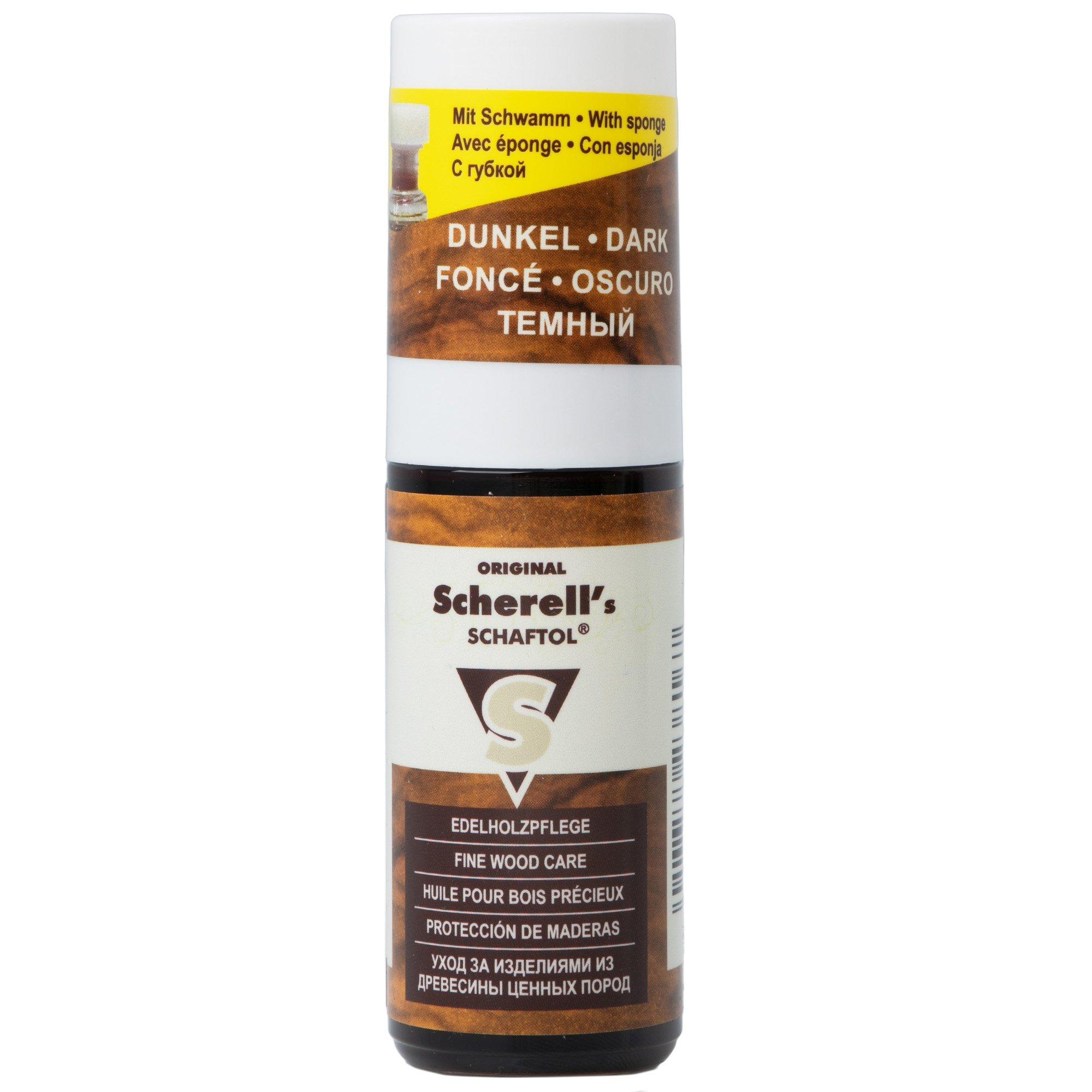 Ballistol Scherell's Schaftol 23816 Wood Care Oil, Dark, huile à bois, 50 ml, avec éponge