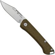 Buck Saunter 0250GRS1, Clip Point, Green Micarta, couteau de poche