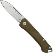 Buck Saunter 0250GRS, Drop Point, Green Micarta, pocket knife