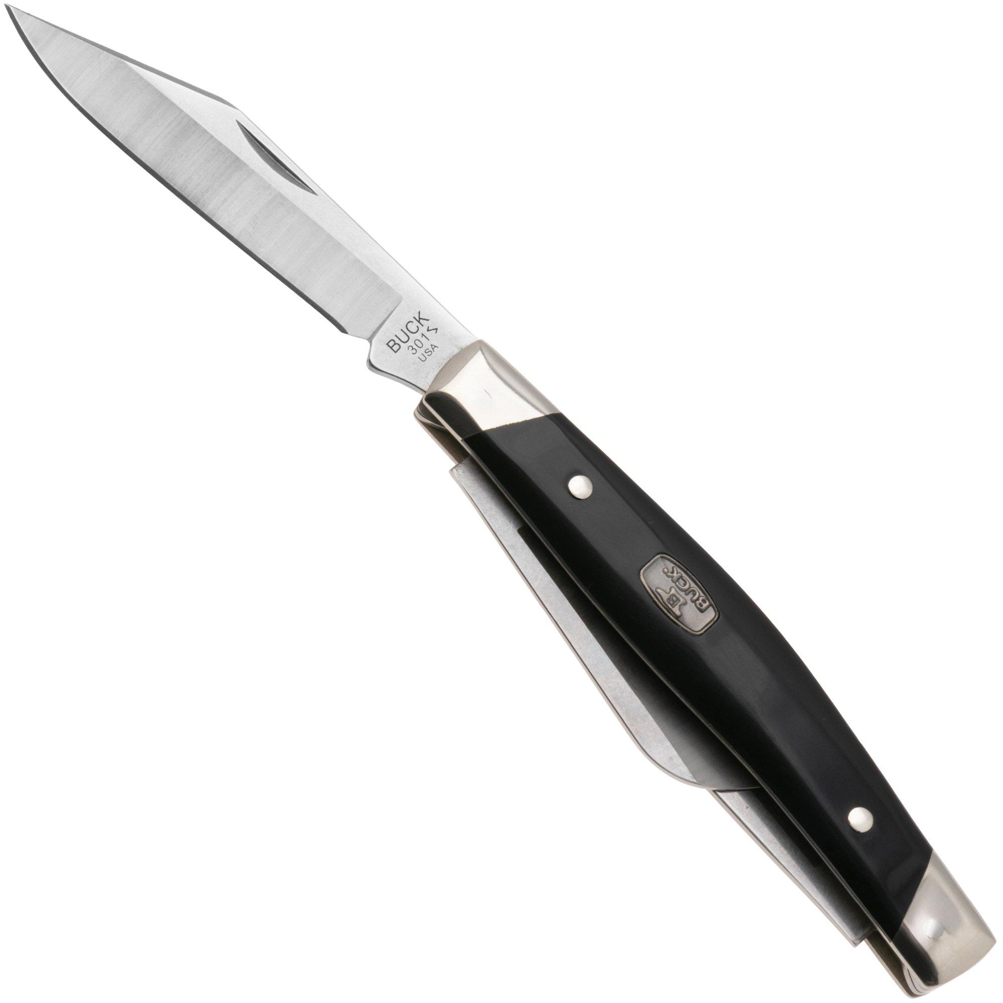 Buck Stockman 0301BKS1 Satin 420HC, Black Synthetic Nickel Silver, Taschenmesser
