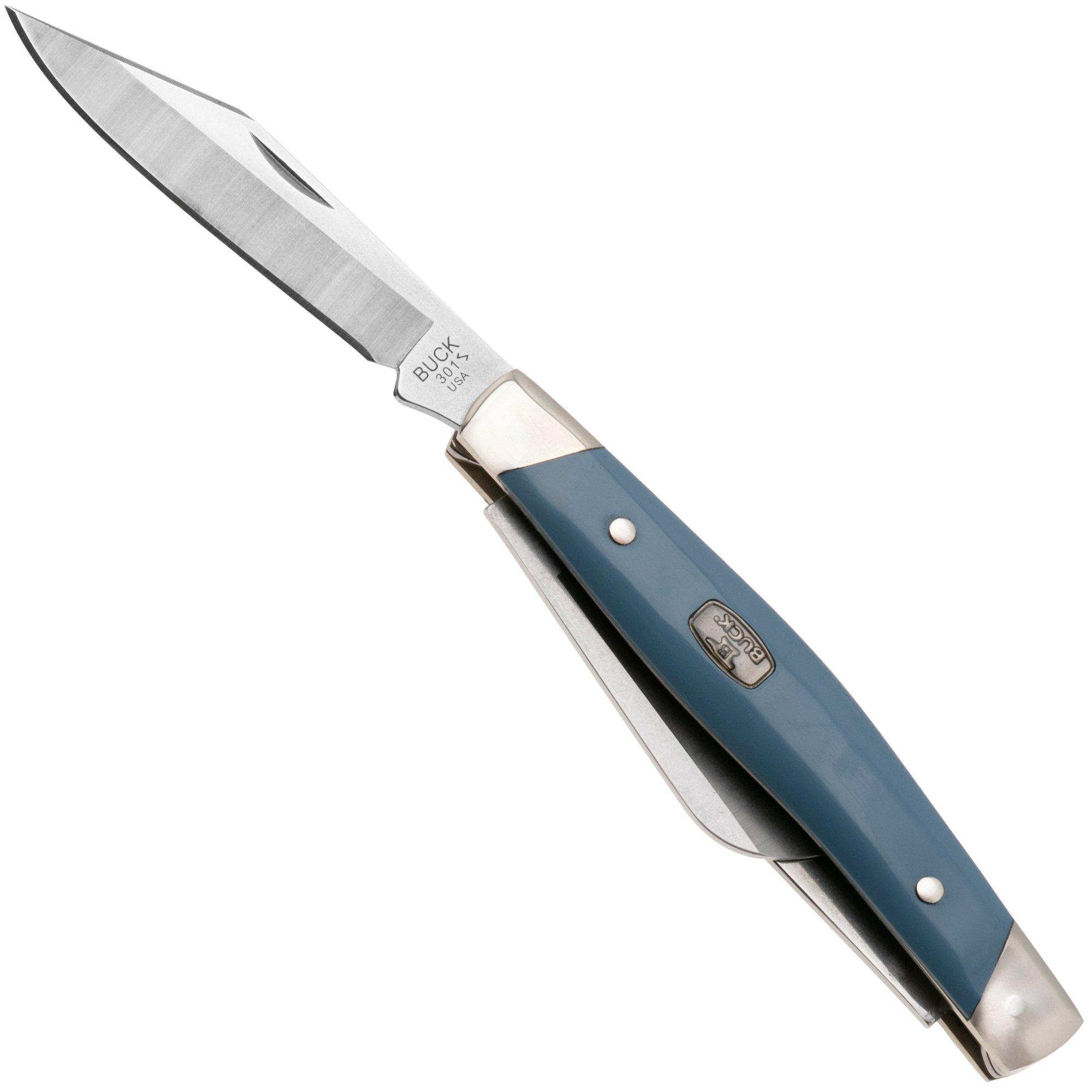 Buck Stockman 0301BLS Satin 420HC, Blue Synthetic Nickel Silver, Taschenmesser