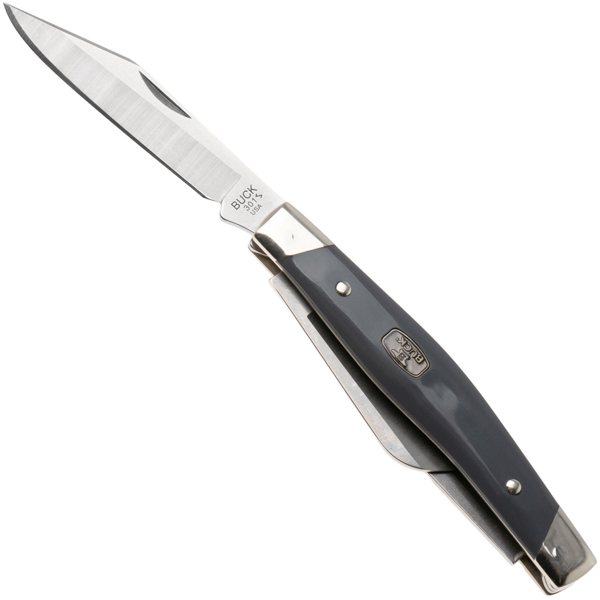 Buck Stockman 0301GYS2-B Satin 420HC, Gray Synthetic, Nickel Silver Taschenmesser