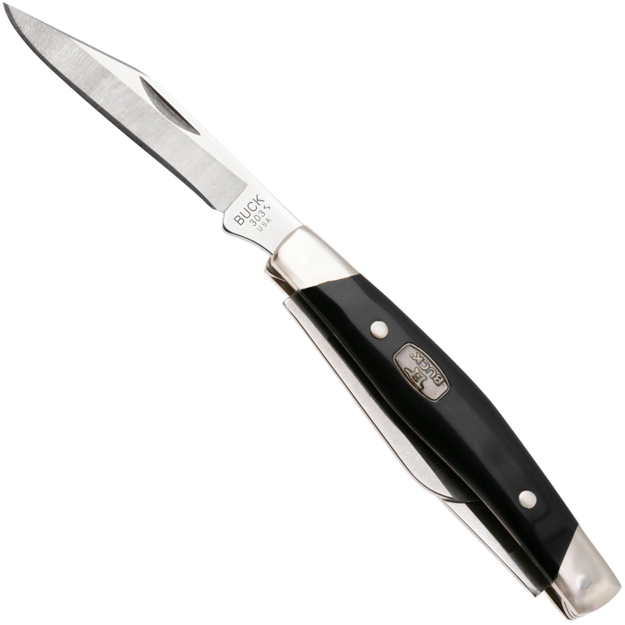 Buck Cadet 0303BKS1 Satin 420HC, Black Synthetic Nickel Silver, pocket knife