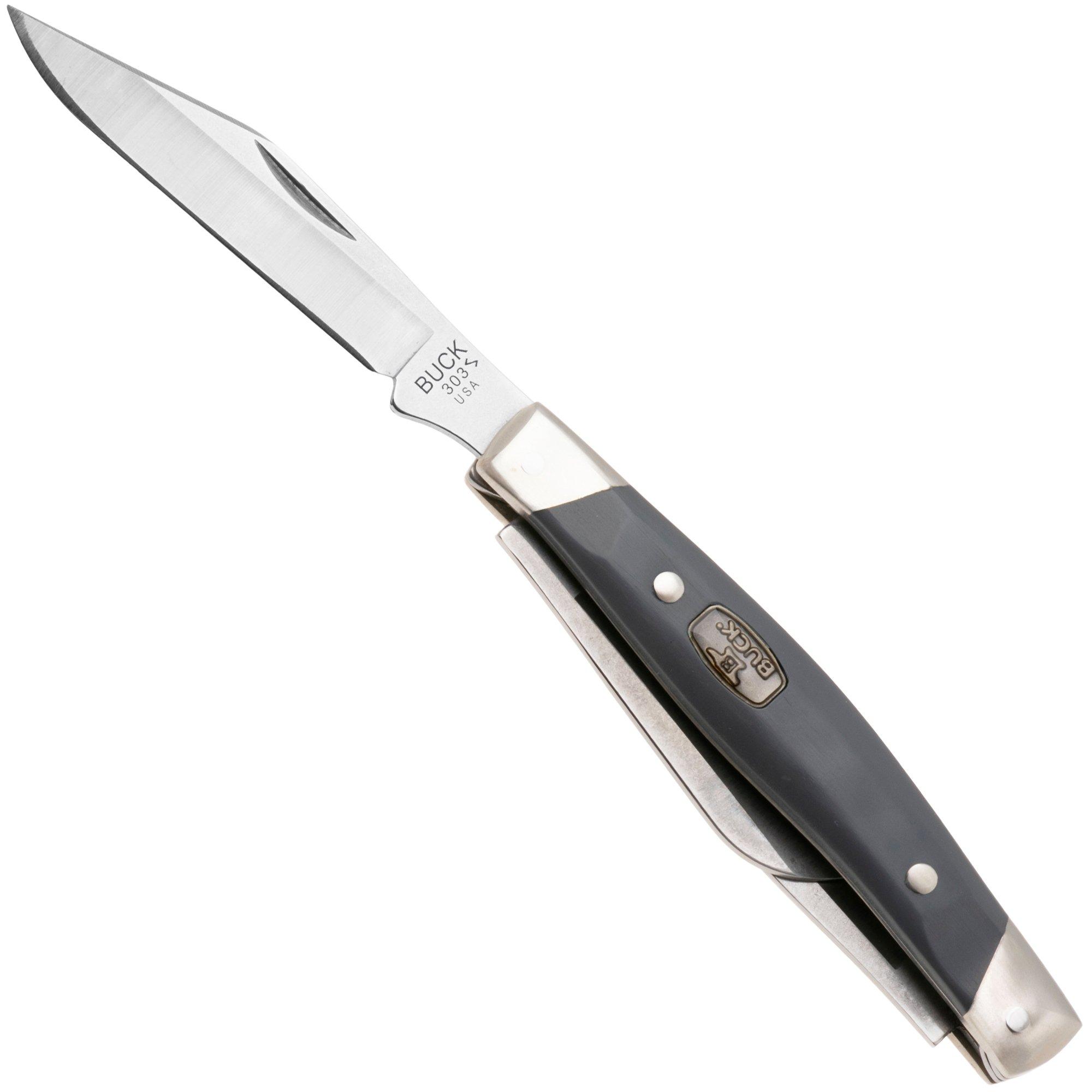 Buck Cadet 0303GYS2 Satin 420HC, Gray Synthetic Nickel Silver, pocket knife