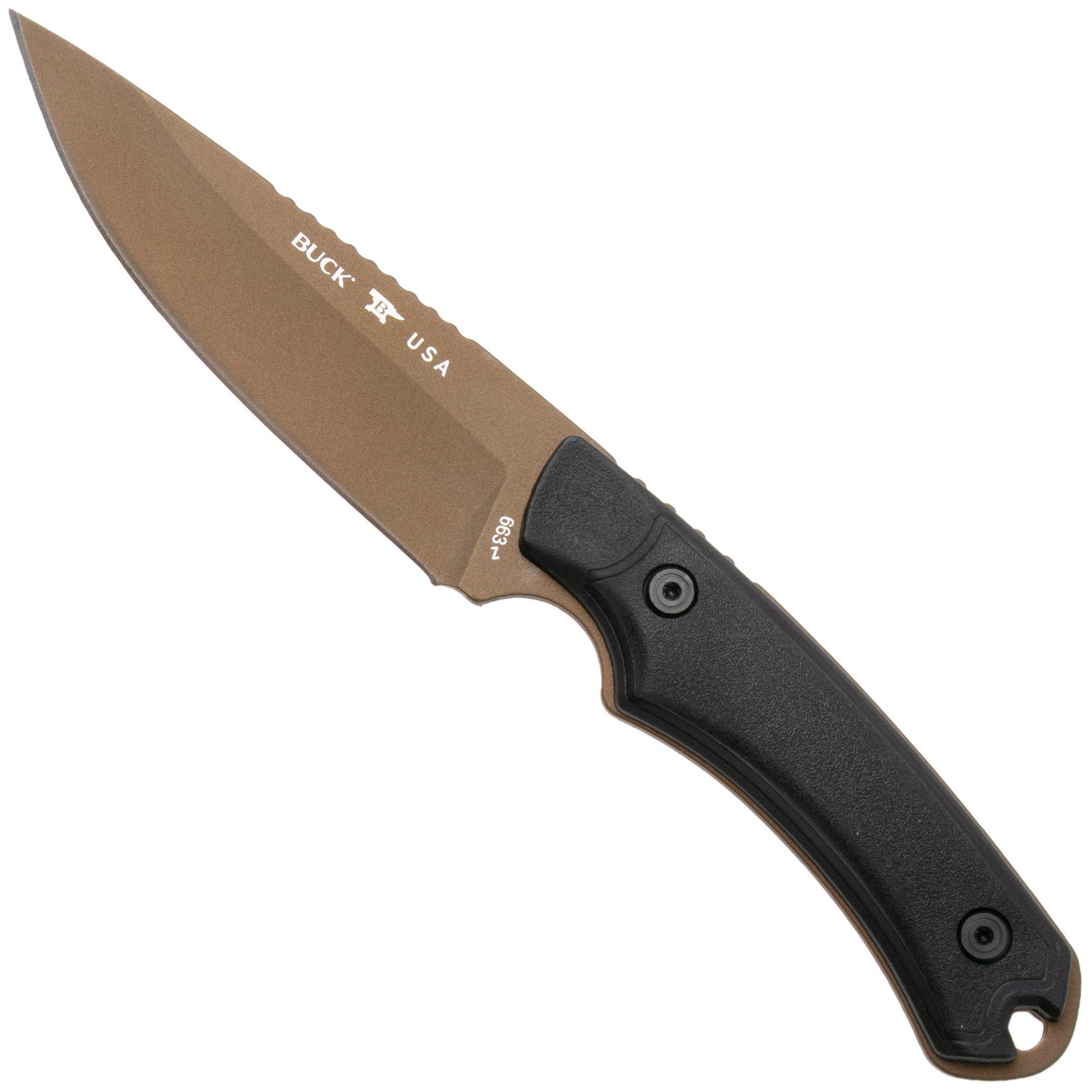 Buck 663 Alpha Guide Backcountry 0663BKS1 Bronze Cerakote 420HC, Black VeraFlex Rubber & GFN, fixed knife