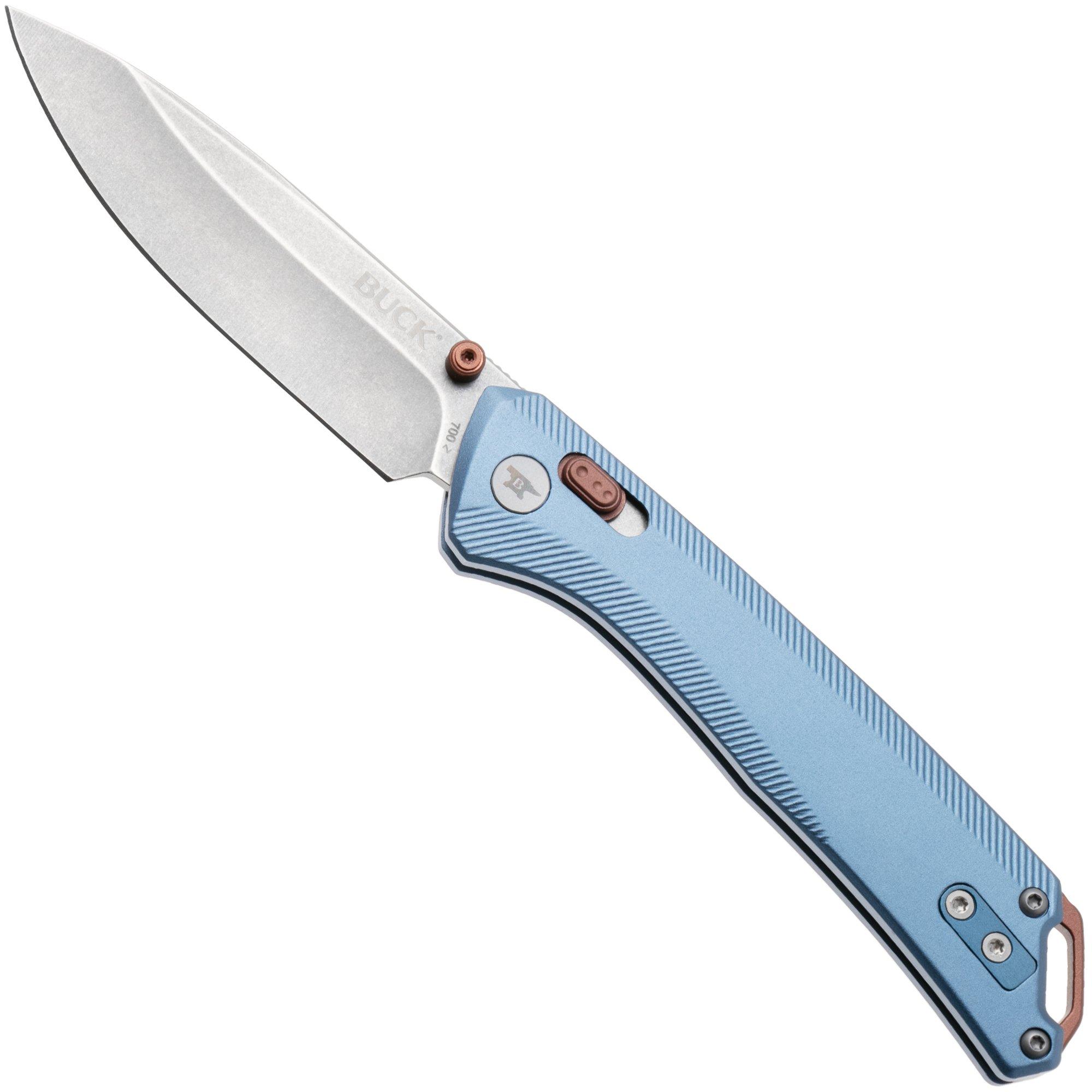 Buck 700 Nomad 0700BLS Stonewashed D2, Blue Aluminum, Taschenmesser