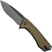 Buck Ruckus 0713GRS Blackwashed D2, Black & Green Aluminium, navaja