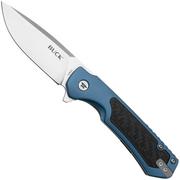 Buck Stinger 0714BLS Satin D2, Blue Aluminium Carbon Inlay, pocket knife