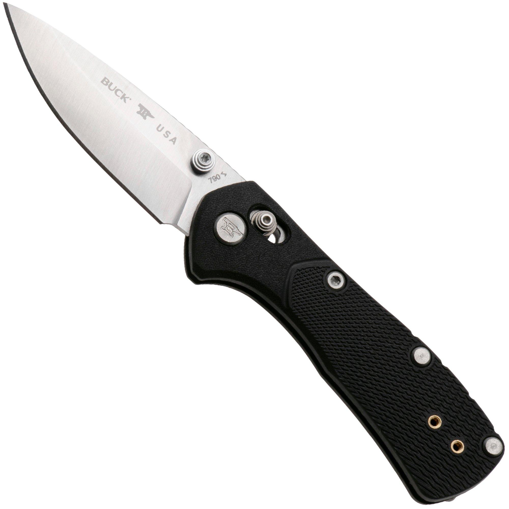 Buck 790 Mini Range Pro 0790BKS1 Satin 154CM, Black FRN, zakmes