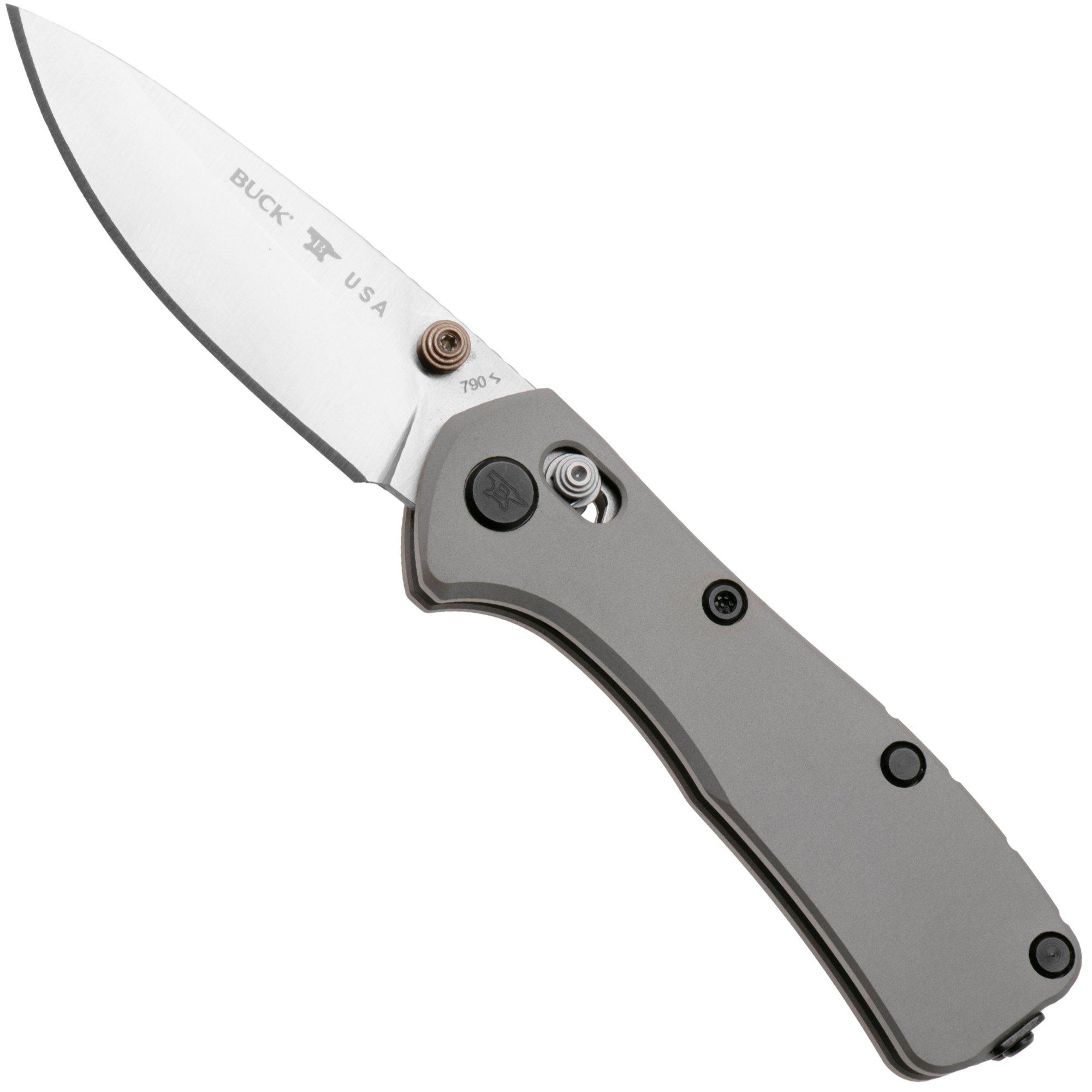Buck 790 Mini Range Elite 0790GYS Satin MagnaCut, Gray Aluminum, zakmes
