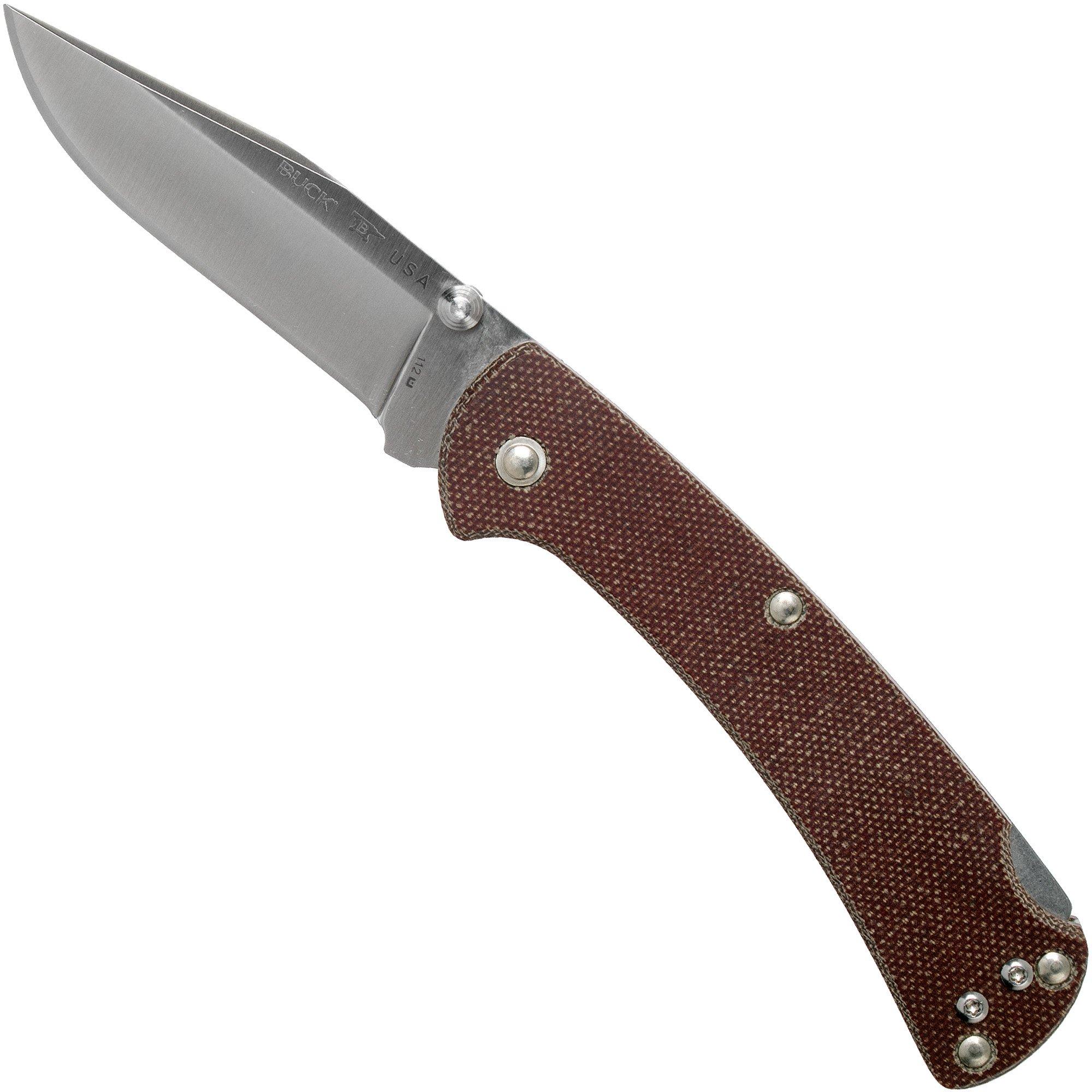 Buck 112 Ranger Slim Knife Pro Brown Micarta 0112BRS6 Taschenmesser