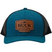 Buck Logo Leather Patch Cap 89159, Blue/Black, berretto