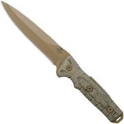 Buck Ground Combat Knife Spear Point 891BRS Coyote Brown GCK coltello da sopravvivenza