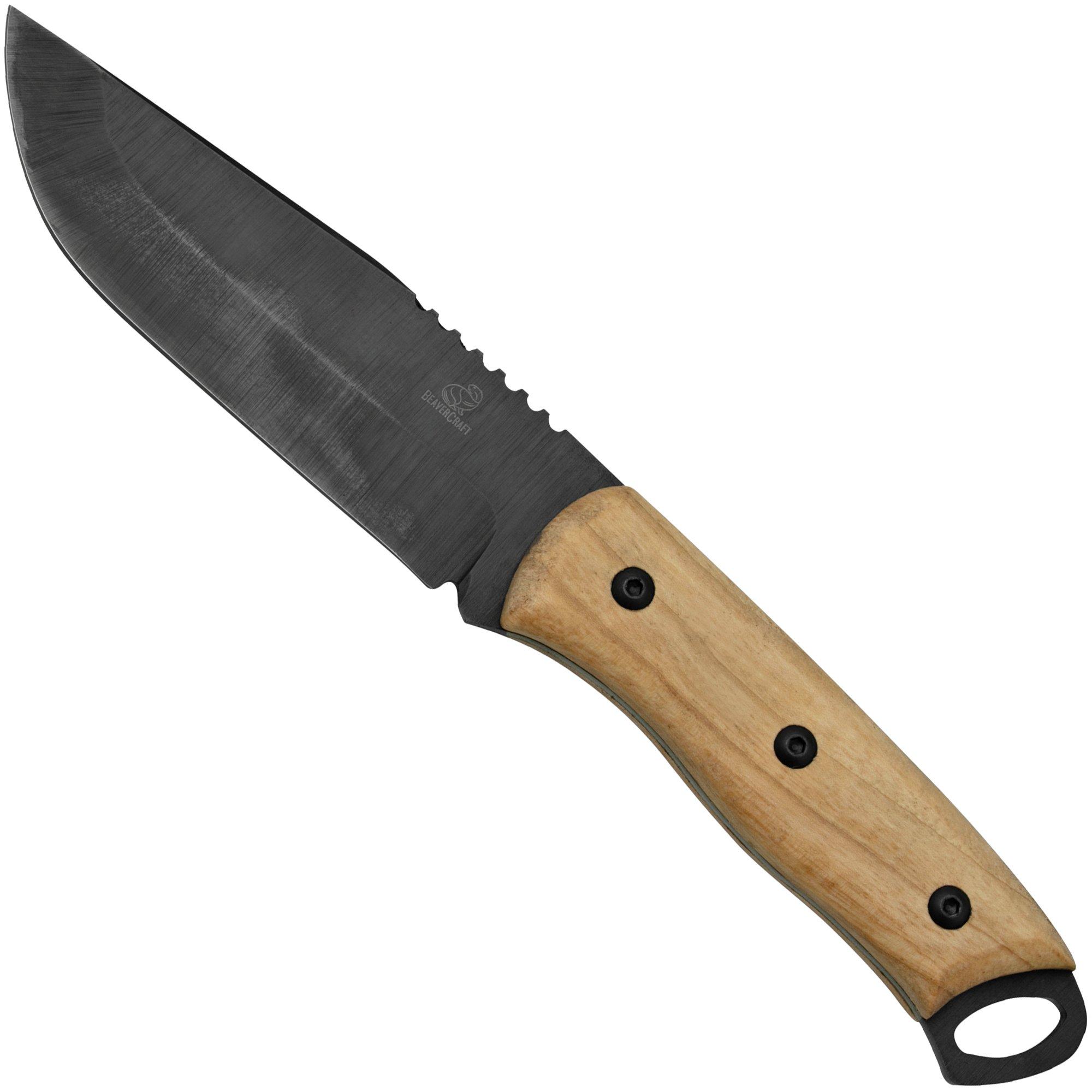 Nóż bushcraftowy BeaverCraft BSH4 Carbon Steel Bushcraft Knife, Walnut Handle, Leather Sheath