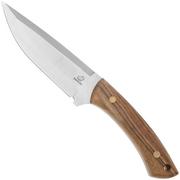 Beavercraft HGK1-ART Hunting Knife, Stainless Steel, Walnut Handle, couteau fixe avec étui décoré