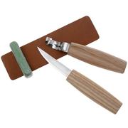 Beavercraft S03 Set di strumenti per l'intaglio del legno per principianti (2 coltelli + accessori)