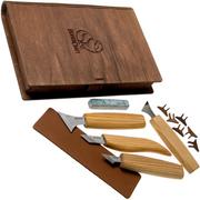 BeaverCraft Geometric Wood Carving Set S05 Book houtsnijset met houten opbergboek