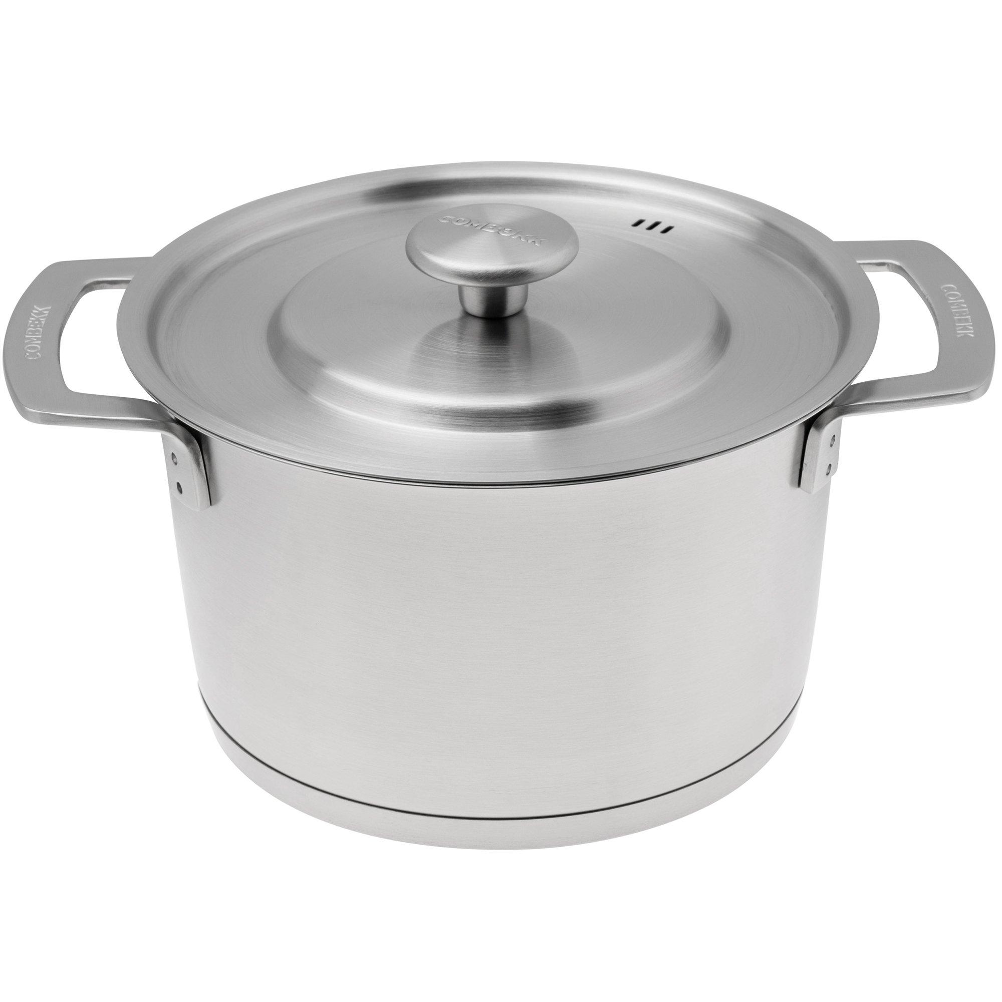 Combekk S-S 151103 Recycled Stainless Steel, cooking pot with lid, 18 cm, 2.4L