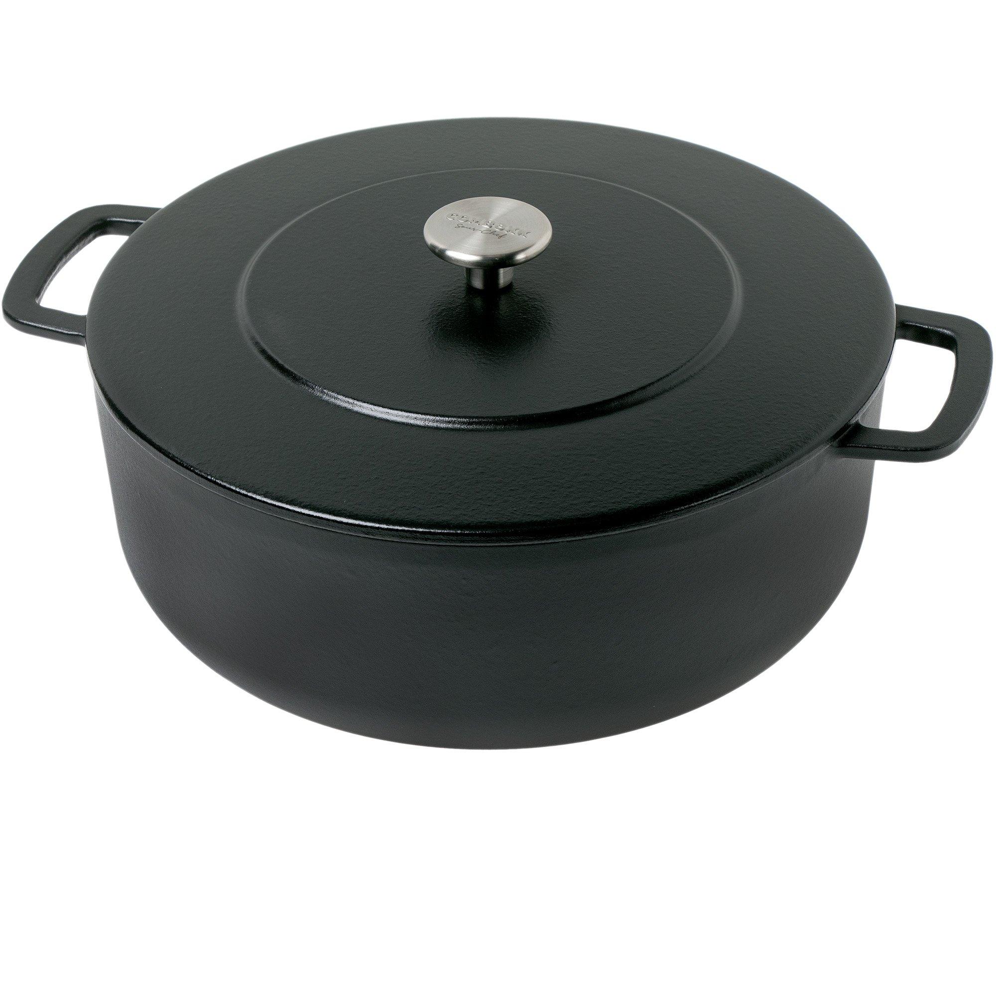 Kociołek żeliwny Combekk Sous-Chef 28 cm, czarny