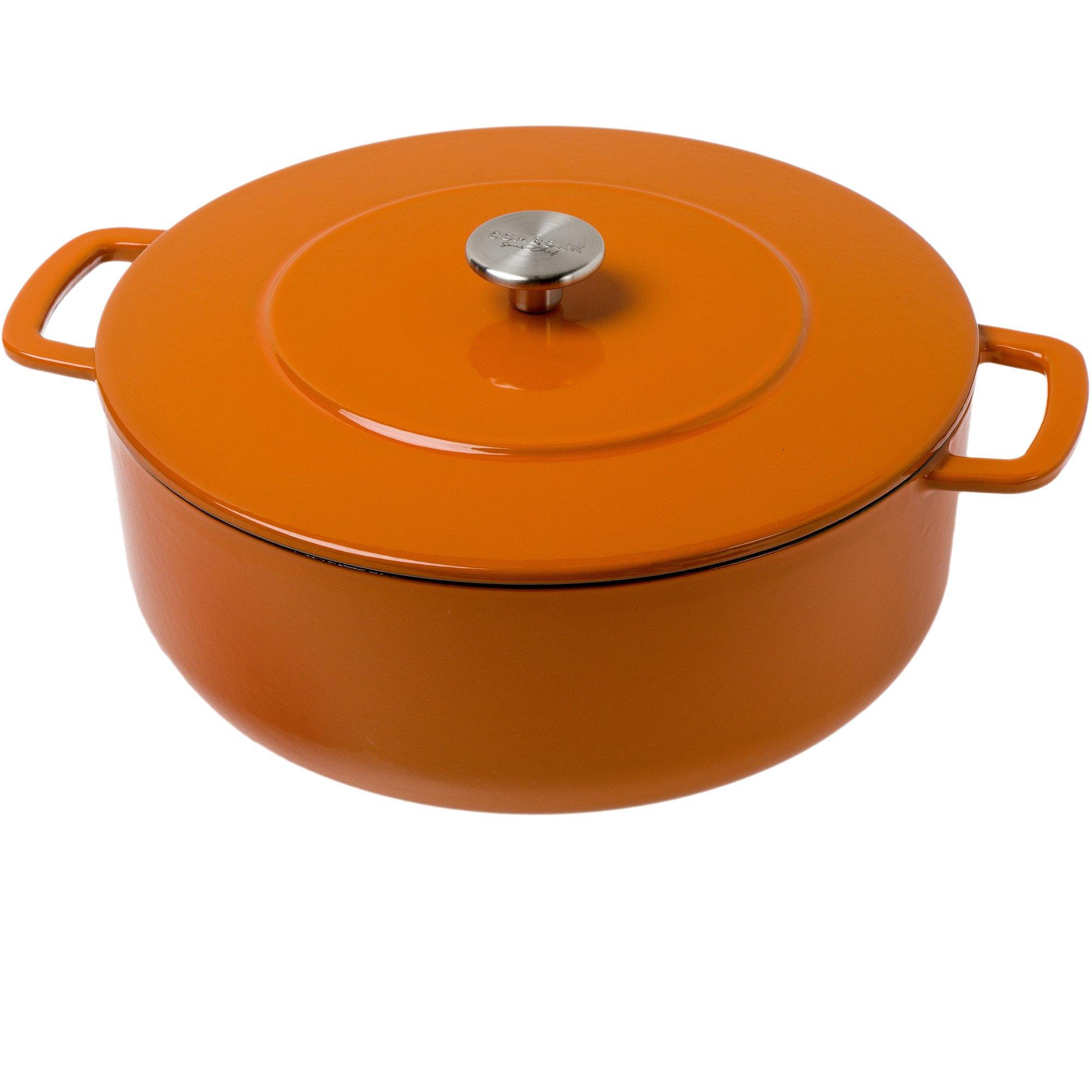 Kociołek żeliwny Combekk Sous-Chef 28 cm, pomarańczowy
