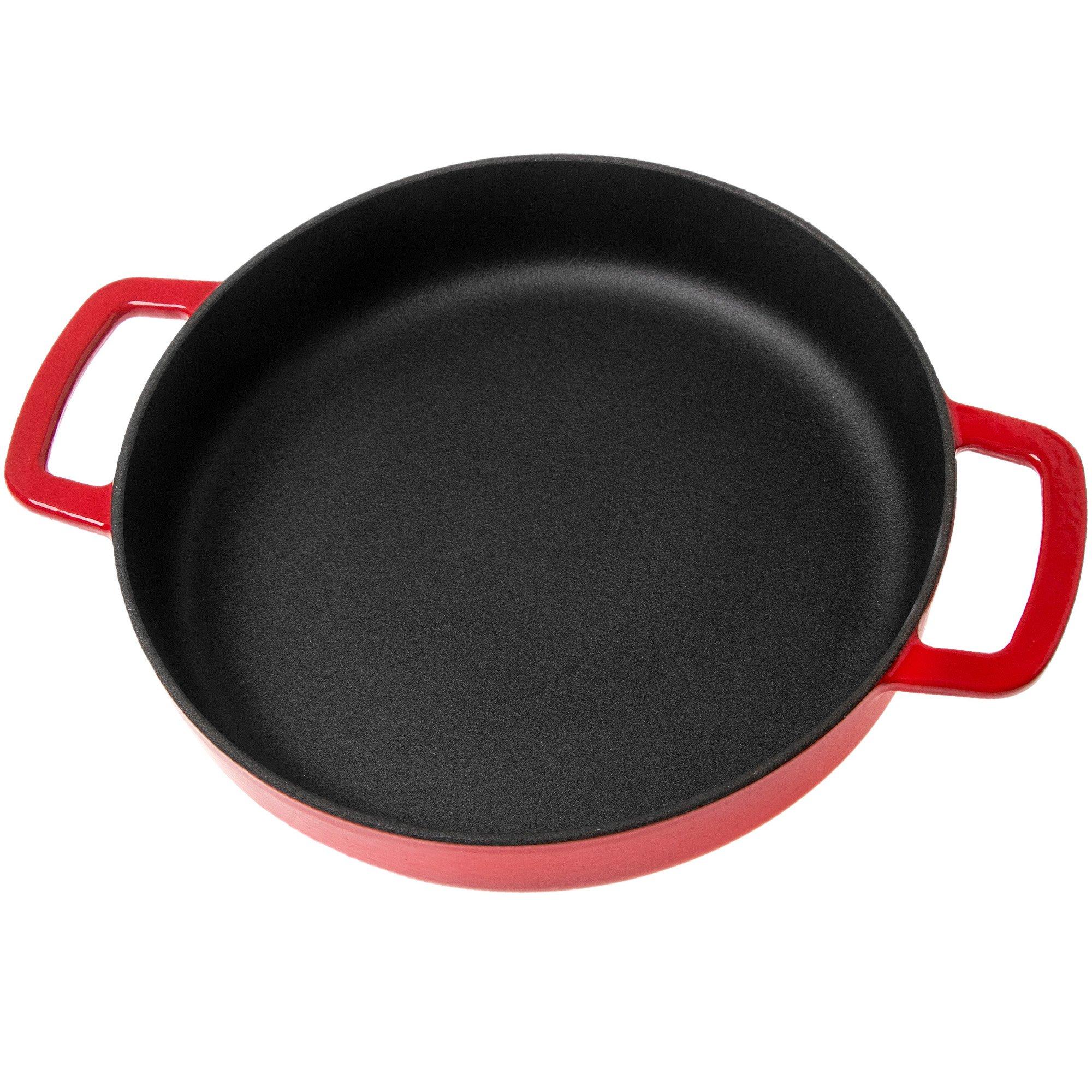 Patelnia z dwoma uchwytami Combekk Sous Chef 192124RD 24 cm, czerwona